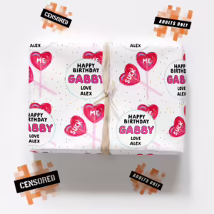 Custom Personalised Adults Only Wrapping Paper - Lollypop