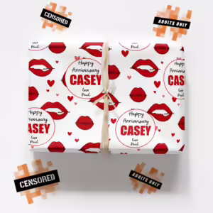 Custom Personalised Adults Only Wrapping Paper - Lips
