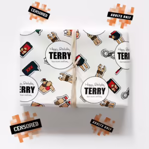 Custom Personalised Adults Only Wrapping Paper - Kinky