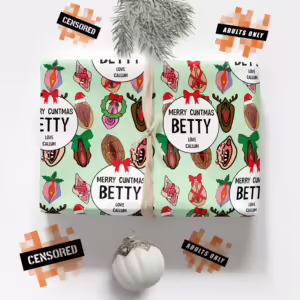 Personalised Adults Only Christmas Wrapping Paper - Viva La Vulva