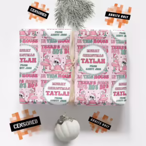 Personalised Adults Only Christmas Wrapping Paper - Ho Ho Ho's