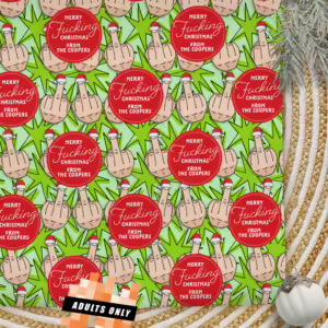 Personalised Adults Only Christmas Wrapping Paper - The Finger