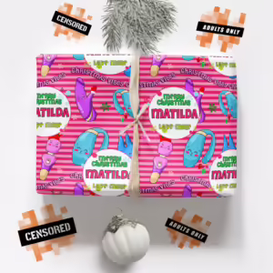 Personalised Adults Only Christmas Wrapping Paper - Christmas Vibes