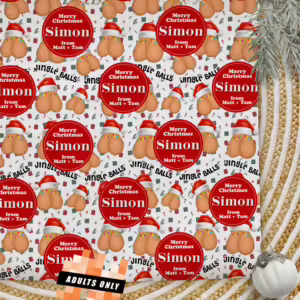 Personalised Adults Only Christmas Wrapping Paper - Jingle Balls