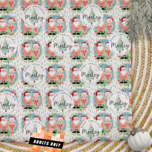 Personalised Adults Only Christmas Wrapping Paper - Mr & Mrs Claus