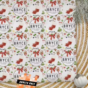 Personalised Adults Only Christmas Wrapping Paper - Well Hung