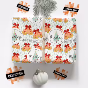 Personalised Adults Only Christmas Wrapping Paper - Tinsel T!ts
