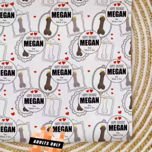 Custom Personalised Adults Only Wrapping Paper - King D!ck