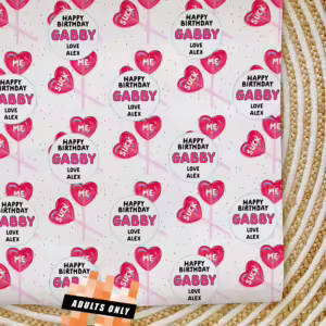 Custom Personalised Adults Only Wrapping Paper - Lollypop