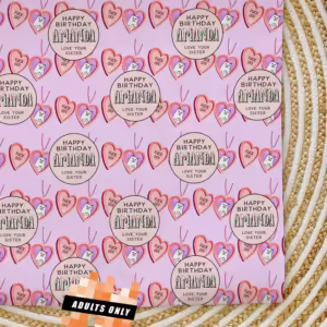 Custom Personalised Adults Only Wrapping Paper - Naughty Pussy