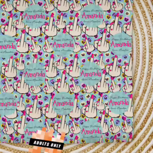 Custom Personalised Adults Only Wrapping Paper - Middle Finger