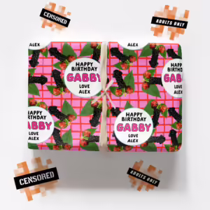 Custom Personalised Adults Only Wrapping Paper - Maleberry