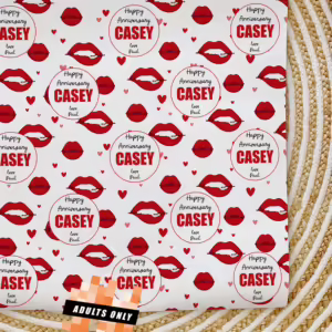 Custom Personalised Adults Only Wrapping Paper - Lips