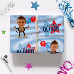 Kids Birthday Wrapping Photo Paper - Cheeky Monkey