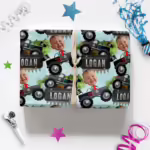 Kids Birthday Wrapping Photo Paper - Monster Trucks