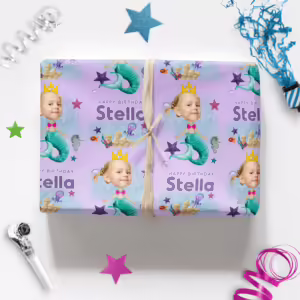 Kids Birthday Wrapping Photo Paper - Mermaid