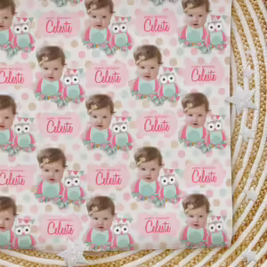 Kids Birthday Wrapping Photo Paper - Pastel Owls