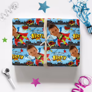 Kids Birthday Wrapping Photo Paper - Super Hero