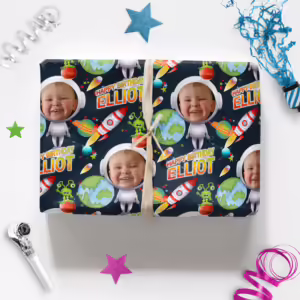Kids Birthday Wrapping Photo Paper - Outer Space
