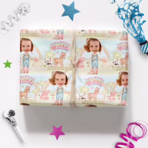 Kids Birthday Wrapping Photo Paper - Sweet Farmer