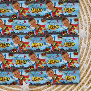 Kids Birthday Wrapping Photo Paper - Super Hero
