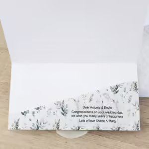 Custom Wedding Money Envelope Cards - Leafy