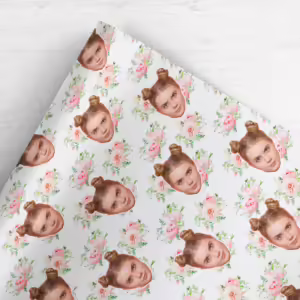 Photo Face Wrapping Paper - Pink Florals