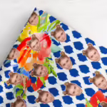 Photo Face Wrapping Paper - Blue Tropical