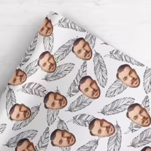 Photo Face Wrapping Paper - Feathers