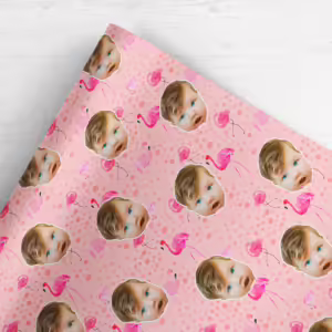 Photo Face Wrapping Paper - Let's Flamingle