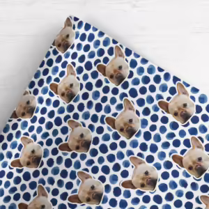 Photo Face Wrapping Paper - Blue Dots