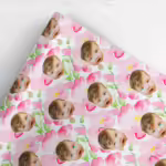 Photo Face Wrapping Paper - Pink Roses