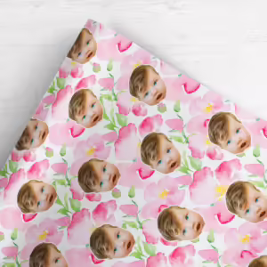 Photo Face Wrapping Paper - Pink Roses