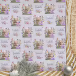 Personalised Christmas Wrapping Paper - Floral Wombat