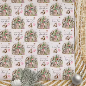 Personalised Christmas Wrapping Paper - Australian Animals Floral