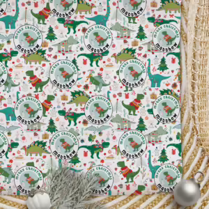 Christmas Wrapping Paper - Christmas Dinosaurs