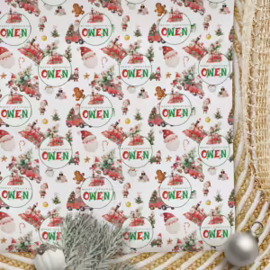 Personalised Christmas Wrapping Paper - Santa's Train