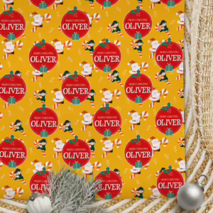 Personalised Christmas Wrapping Paper - Candy Cane Express