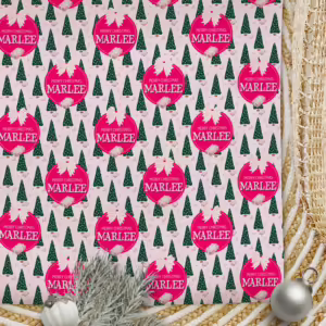 Personalised Christmas Wrapping Paper - Pretty Christmas Trees