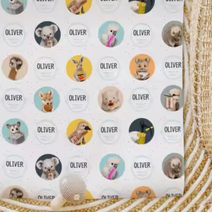 Kids Custom Wrapping Paper - Aussie Faves Blue
