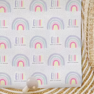 Custom Kids Wrapping Paper - Rainbow Rainbow Pinks
