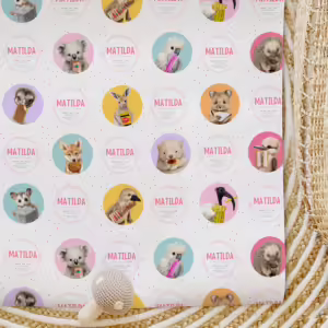 Kids Custom Wrapping Paper - Aussie Faves Pink