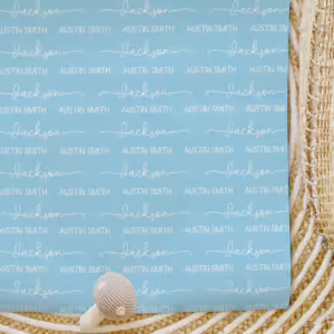 Custom Kids Wrapping Paper - Pastel Blue