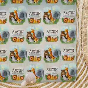 Custom Kids Wrapping Paper - In The Jungle