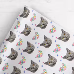 Photo Face Wrapping Paper - Floral Hearts