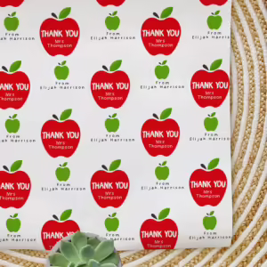Personalised Teachers Wrapping Paper - Apple