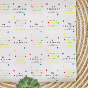 Personalised Teachers Wrapping Paper - Star