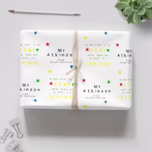 Personalised Teachers Wrapping Paper - Star