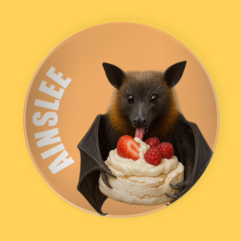 Custom Melamine Side Plate - Bat