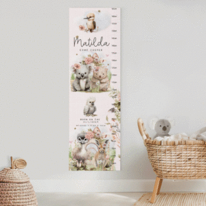 Kids Height Charts - Australian Animals Floral
